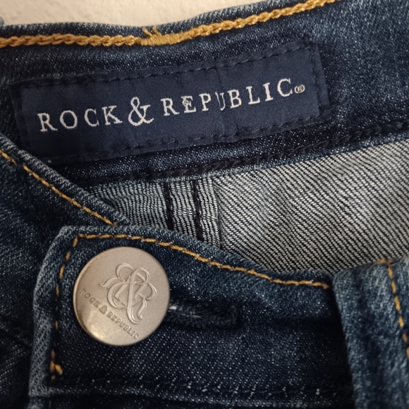 Rock & Republic Hula Flag "Fourth of July " frayed hem Denim Shorts sz.8 - Picture 4 of 10